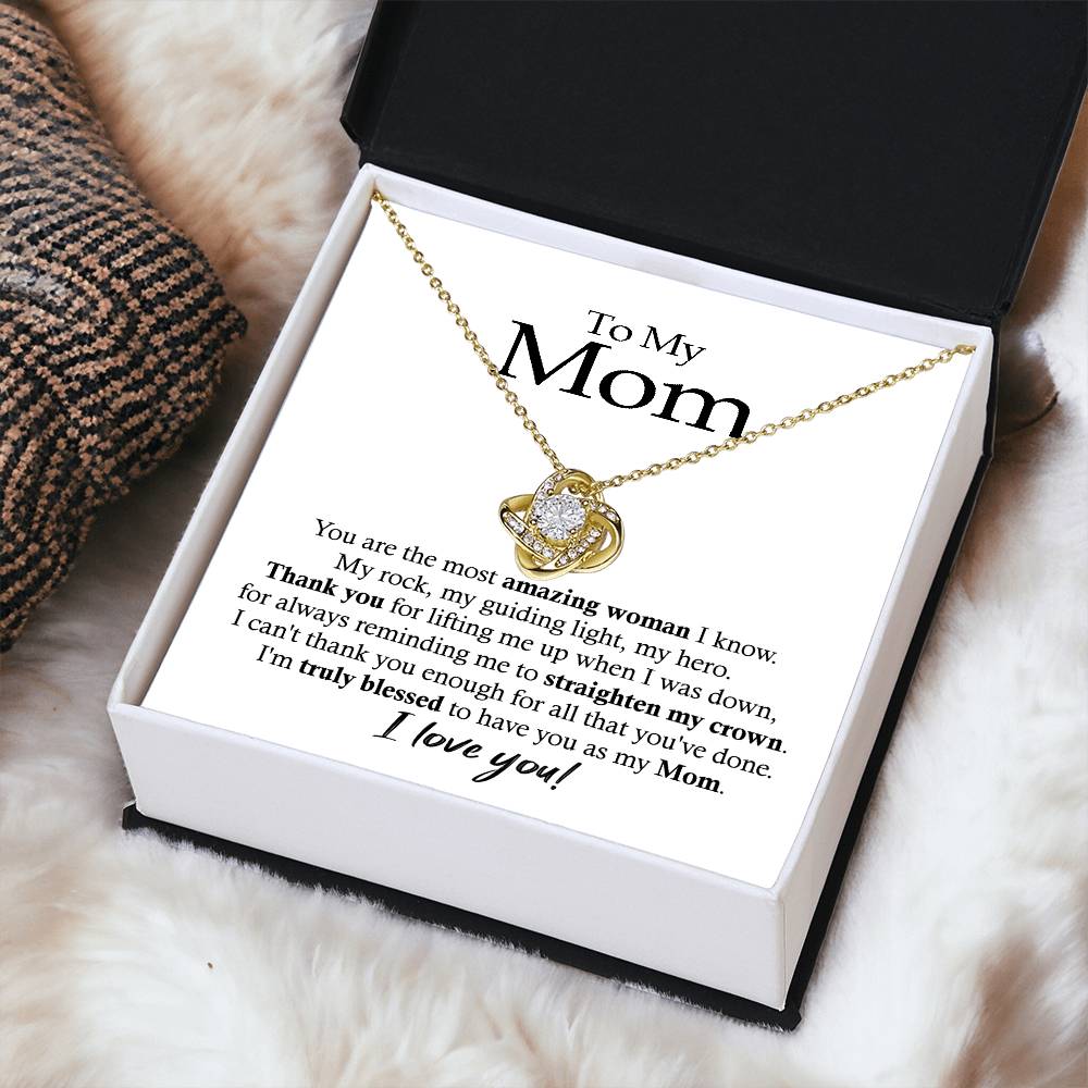 To My Mom Mom Jewelry Gift From Daughter Son Mom Birthday Mother's Day Gift Love Knot Necklace