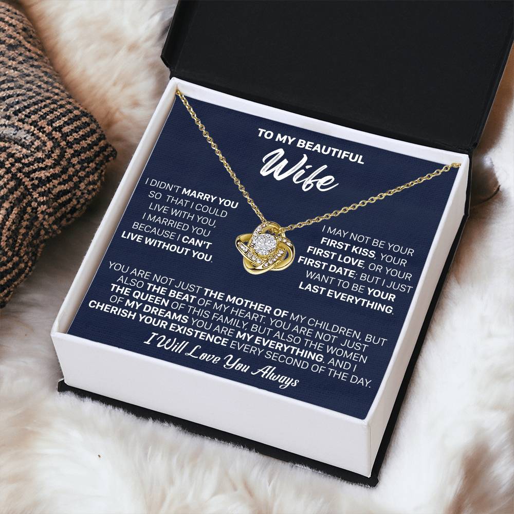 Gift For Wife - Marry The Mother Love Knot Necklace Love Knot Necklace