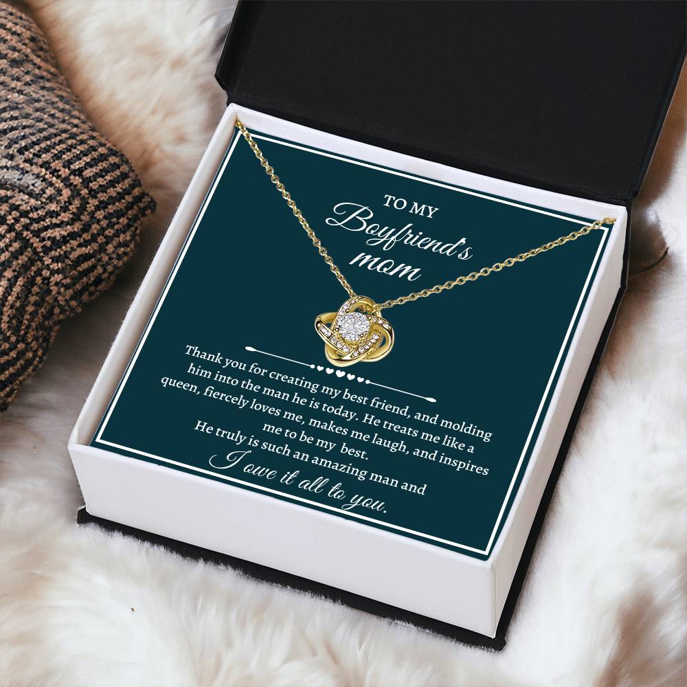 Love Knot Necklace Mother's Day Gift For Boyfriend's Mom - I Owe It All To You Love Knot Necklace