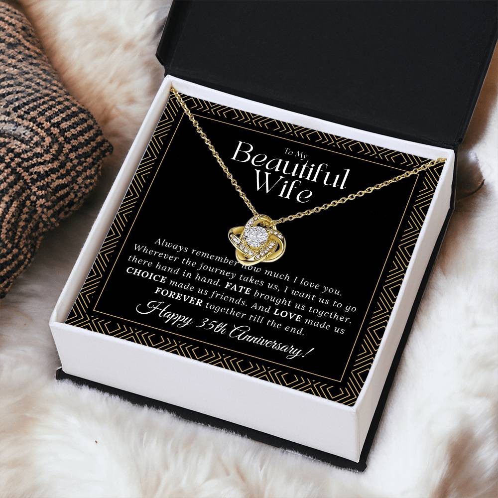 35 Year Anniversary Gift For Wife 35 Year Anniversary Gifts 35 Year Wedding Anniversary Gift Ideas 35Th Wedding Anniversary Gift For Her Love Knot Necklace