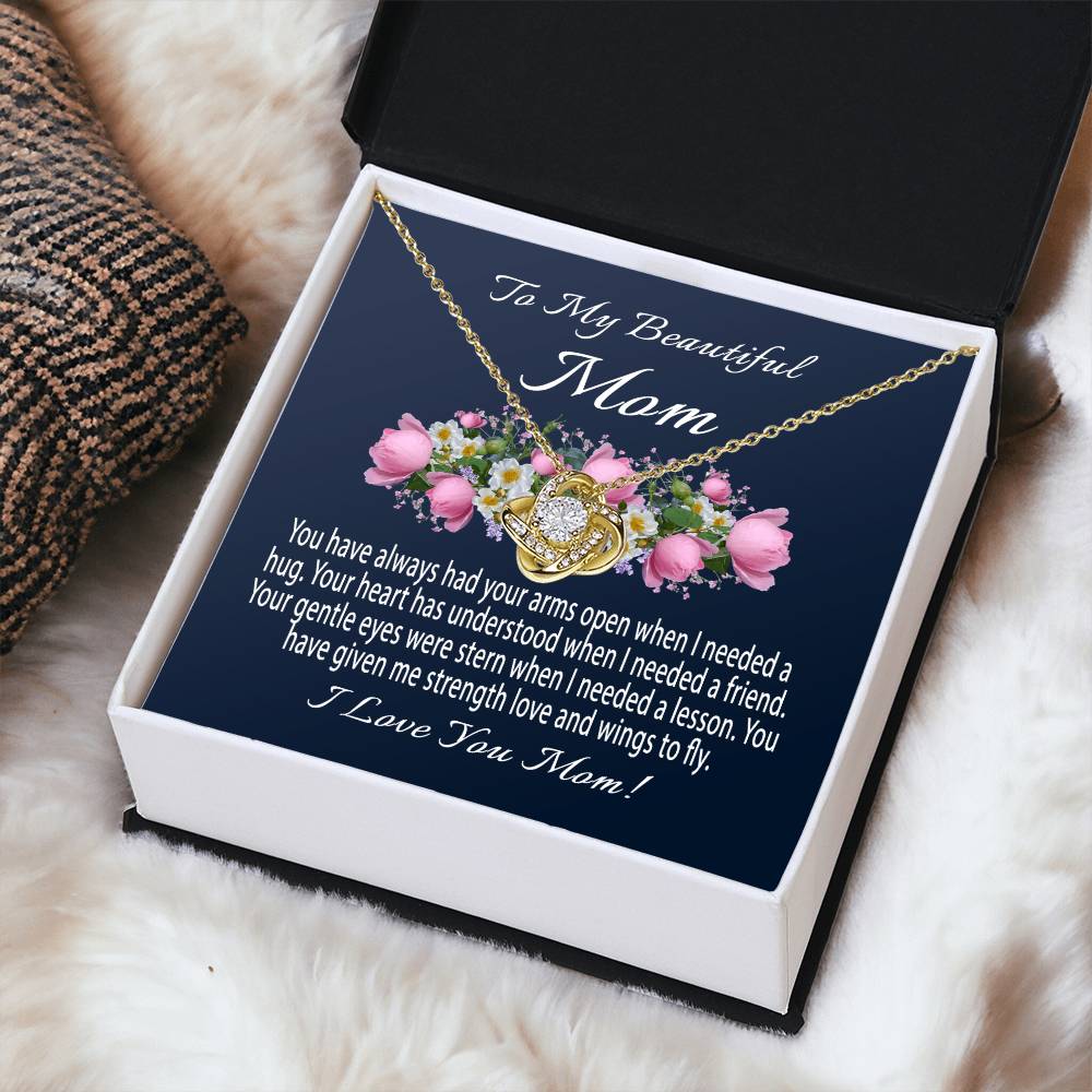 Mothers Day Gift From Daughter Mother's Day Necklace To My Beautiful Mom Necklace Mom Gift From Son Mom Necklace 4 Love Knot Necklace