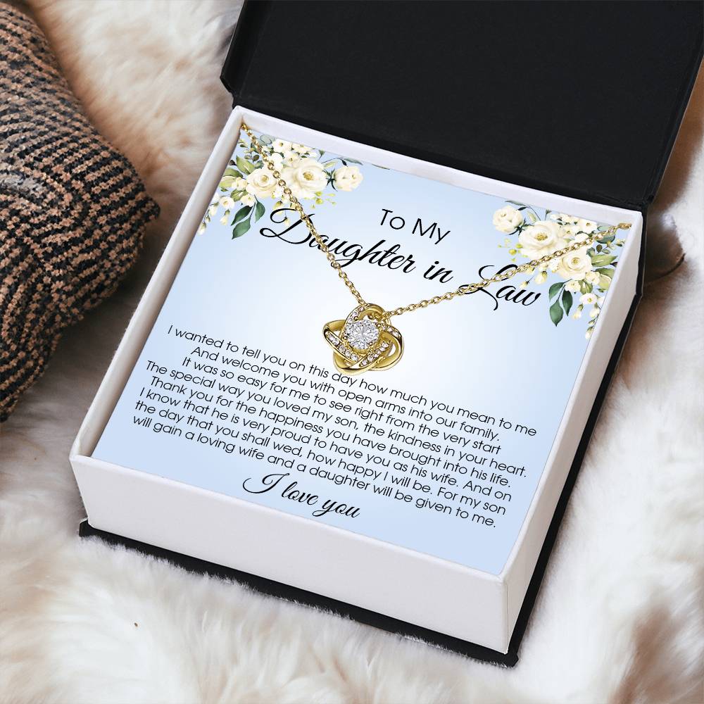 Daughter-In-Law Gift Necklace Wedding Gift Jewelry From Mother-In Law Gift For Bride Love Knot Necklace