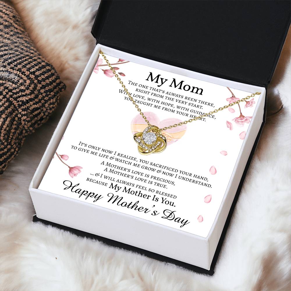 Mother's Day Message Card Necklace For Mom Love Knot Necklace For Mom Mom Gift From Daughter Mom Gift From Son 1 Love Knot Necklace