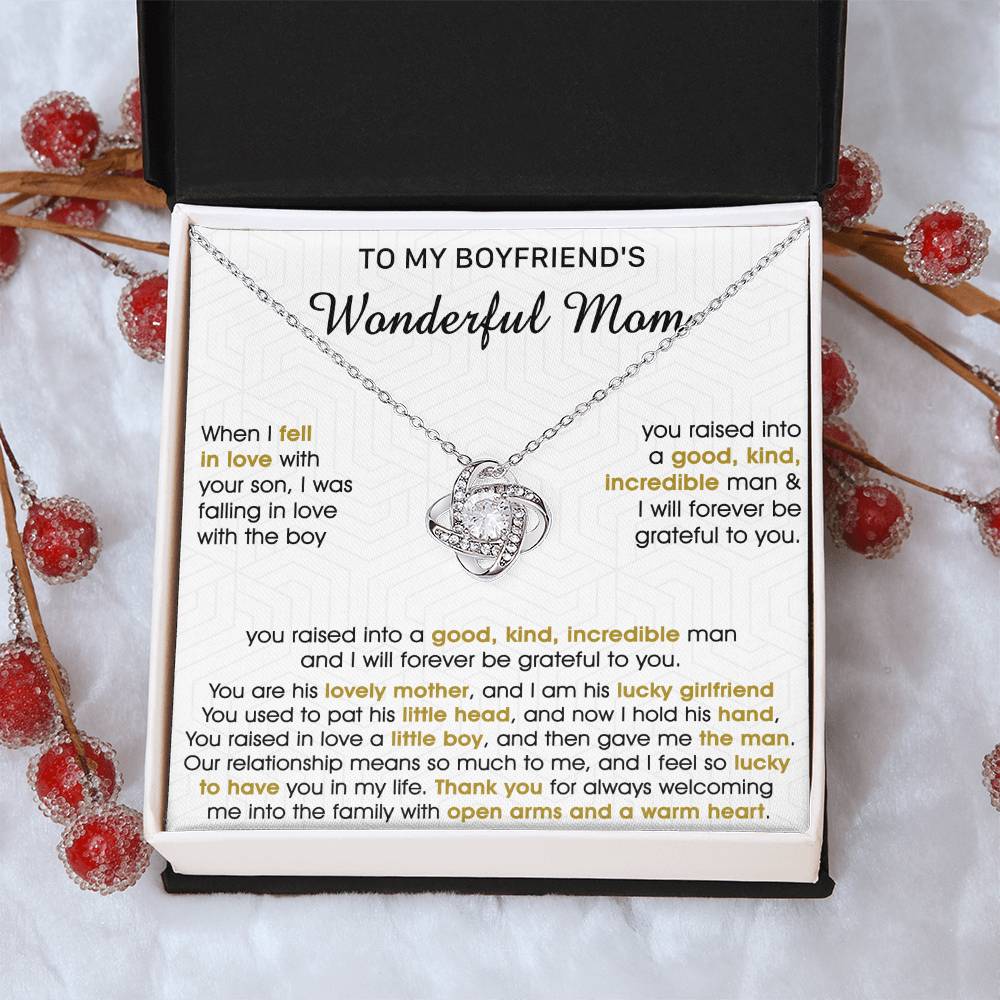 Gift For Boyfriend's Mom - Lovely Mother - Love Knot Love Knot Necklace