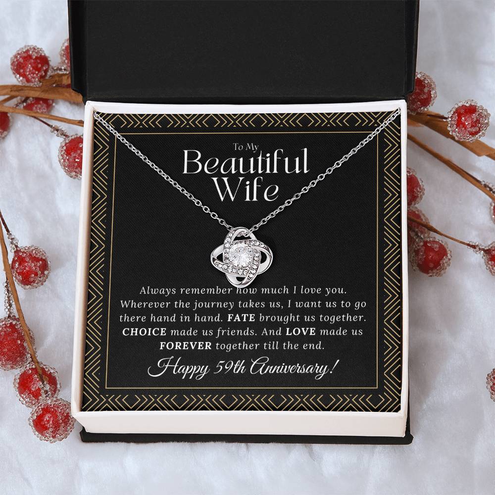 59 Year Anniversary Gift For Wife 59 Year Anniversary Gifts 59 Year Wedding Anniversary Gift Ideas 59Th Wedding Anniversary Gift For Her Love Knot Necklace