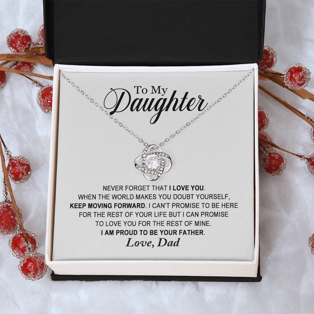 Daughter - Proud To Be Your Father - Love Knot Necklace