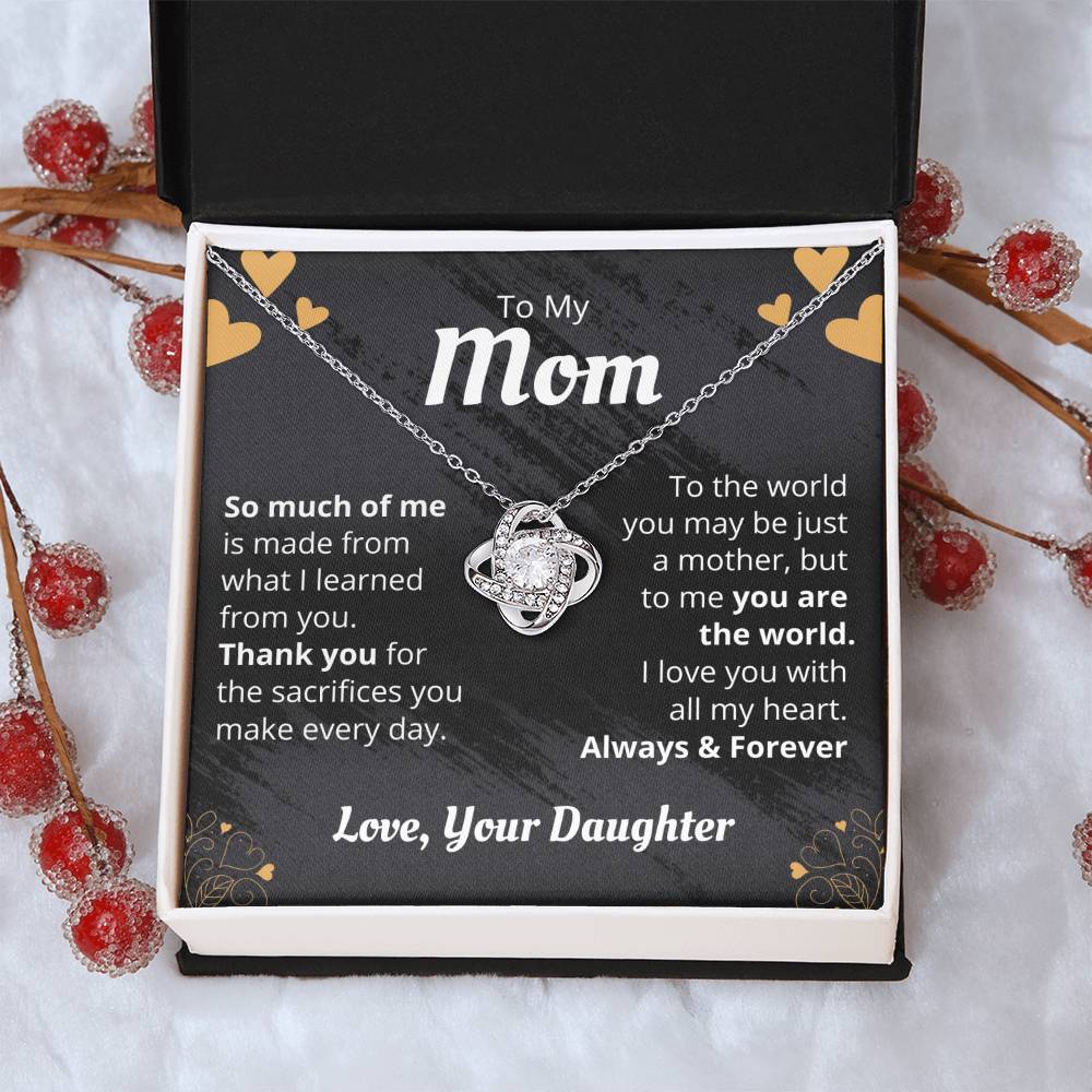 Mom - So Much Of Me - The Love Knot Necklace Love Knot Necklace
