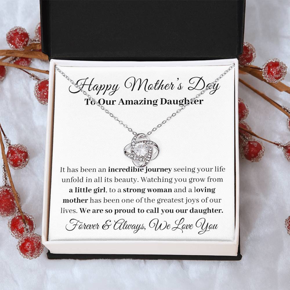 To Our Amazing Daughter Love Knot Necklace