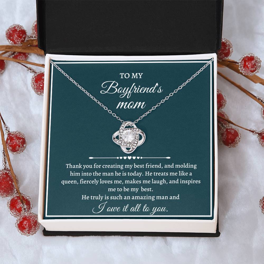 Love Knot Necklace Mother's Day Gift For Boyfriend's Mom - I Owe It All To You Love Knot Necklace