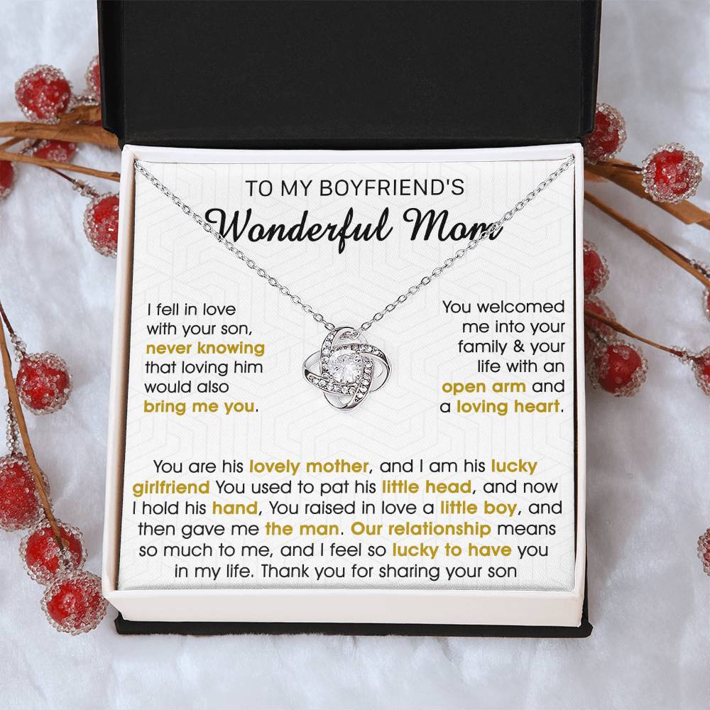 Gift For Boyfriend's Mom Bring Welcomed Lovely Mother Love Knot Necklace Love Knot Necklace