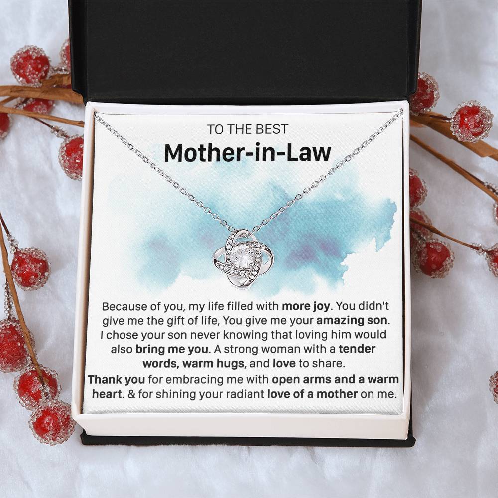 Gift For Mother-In-Law More Joy Bring You Love Knot Necklace Love Knot Necklace