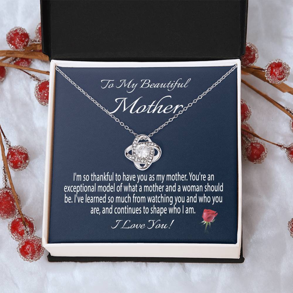 Mothers Day Gift From Daughter Mother's Day Necklace To My Beautiful Mom Necklace Mom Gift From Son Mom Necklace 1 Love Knot Necklace