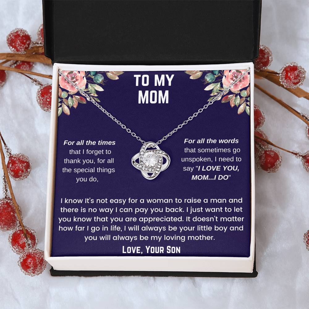 To My Mom - For All The Times Love Knot Necklace