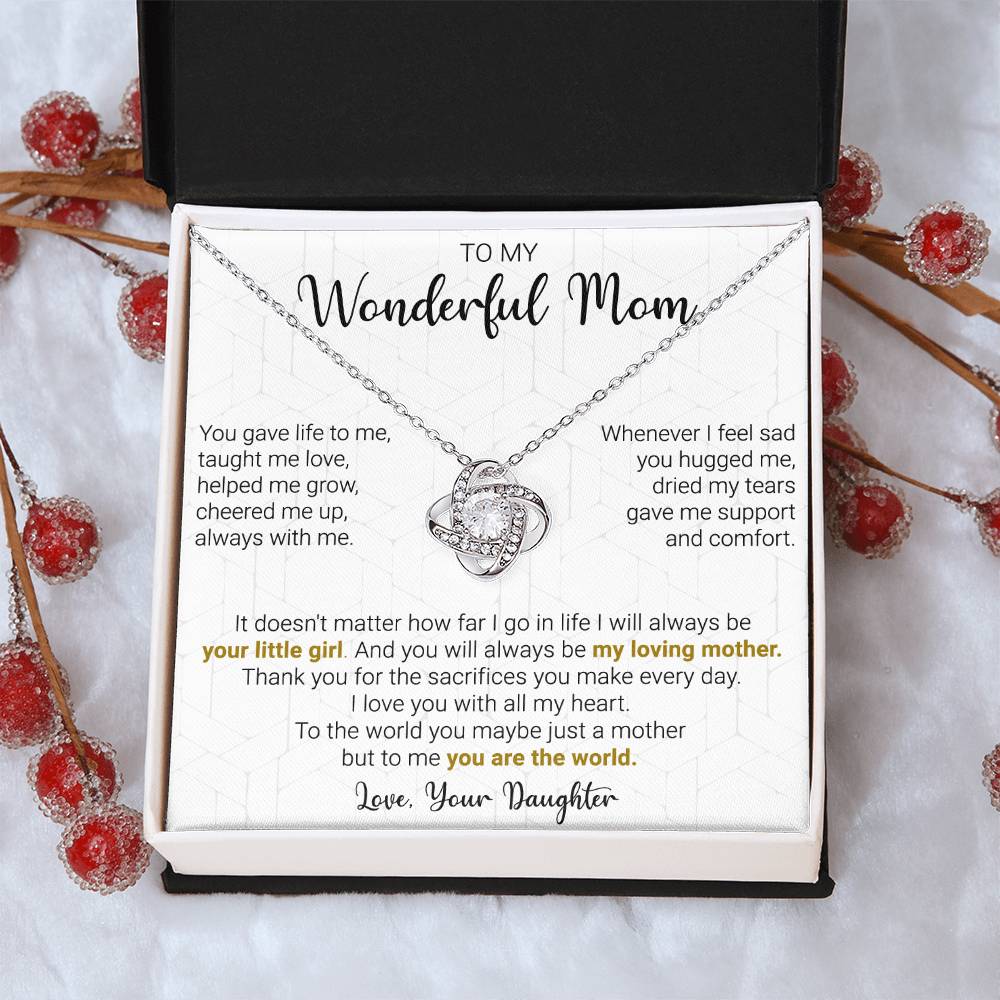 Gift For Mom - Your Little Girl - Love Knot Love Knot Necklace