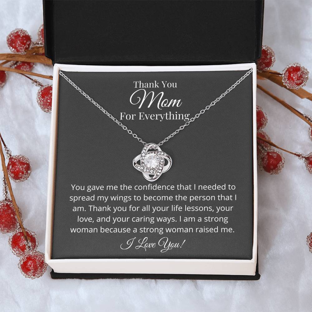 Thank You Mom For Everything Love Knot Necklace