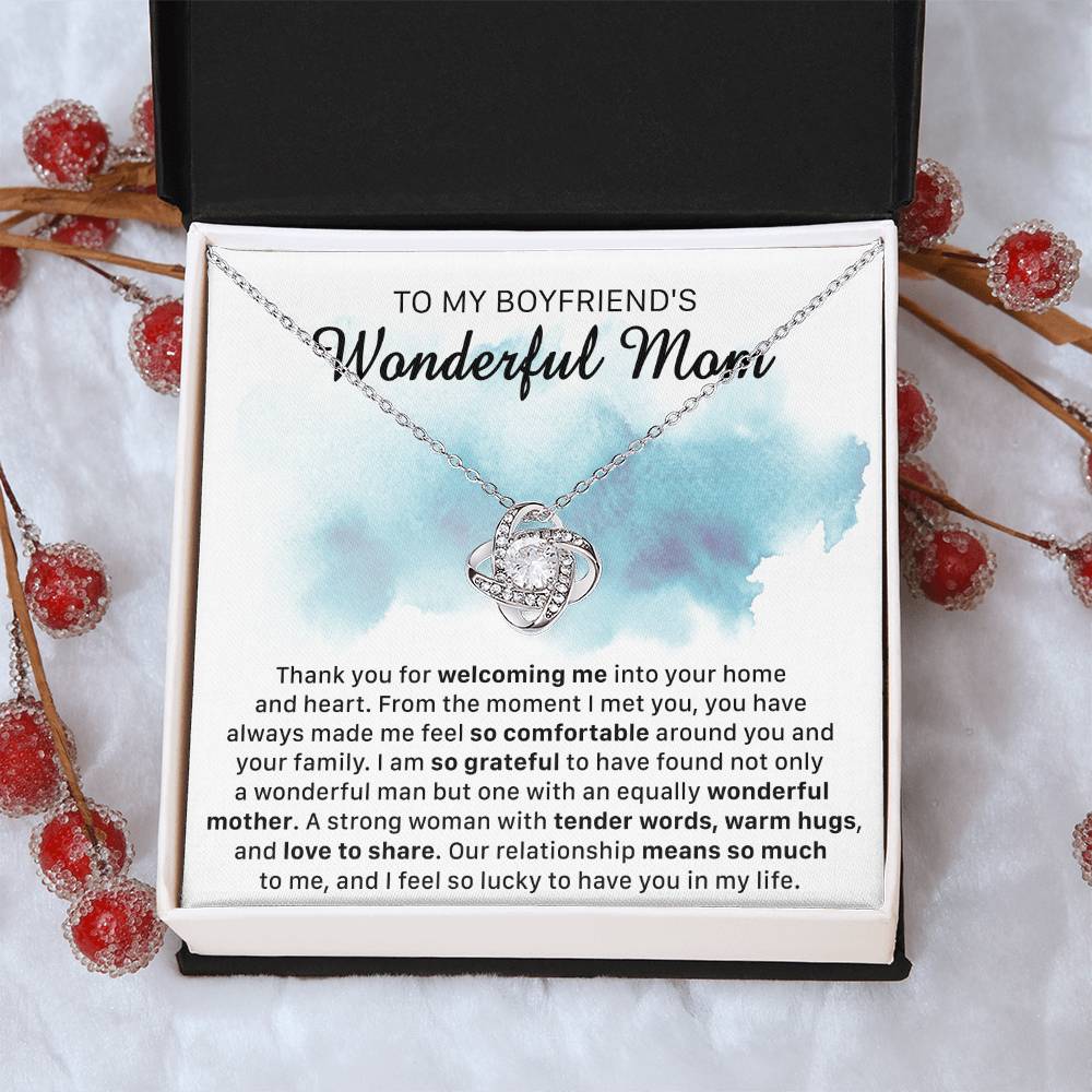 Gift For Boyfriend's Mom Comfortable Wonderful Mother Love Knot Necklace Love Knot Necklace