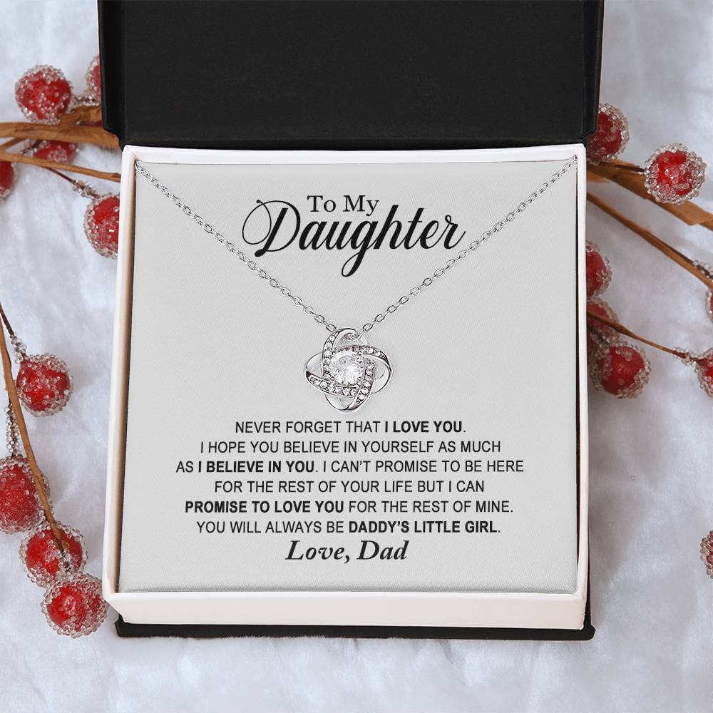 Daughter - Daddy's Little Girl - Necklace Love Knot Necklace
