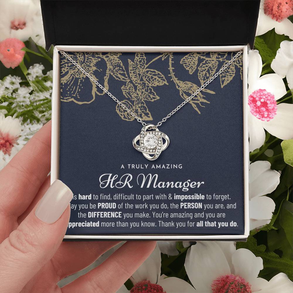 Gift For Hr Manager Hr Manager Gift Hr Manager Appreciation Gift Love Knot Necklace