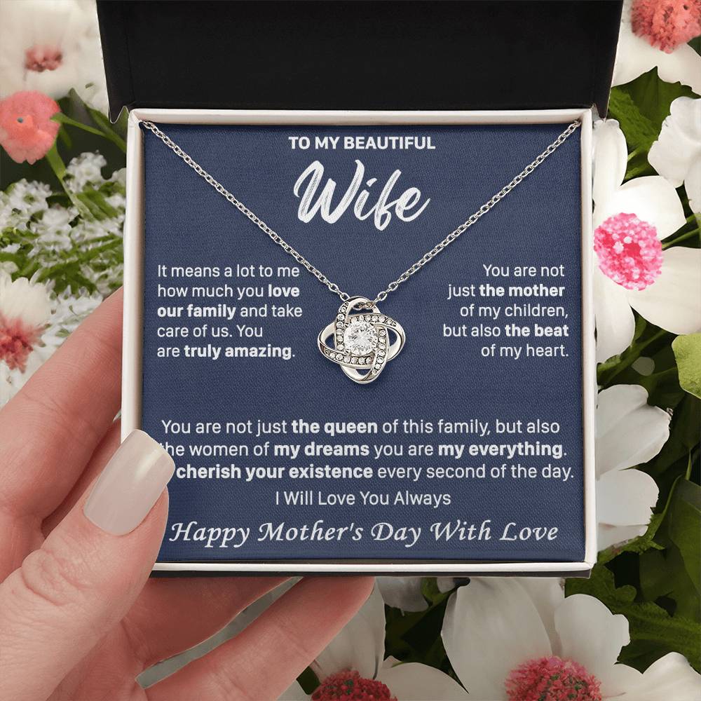 Gift For Wife Amazing The Mother Happy Love Knot Necklace Love Knot Necklace
