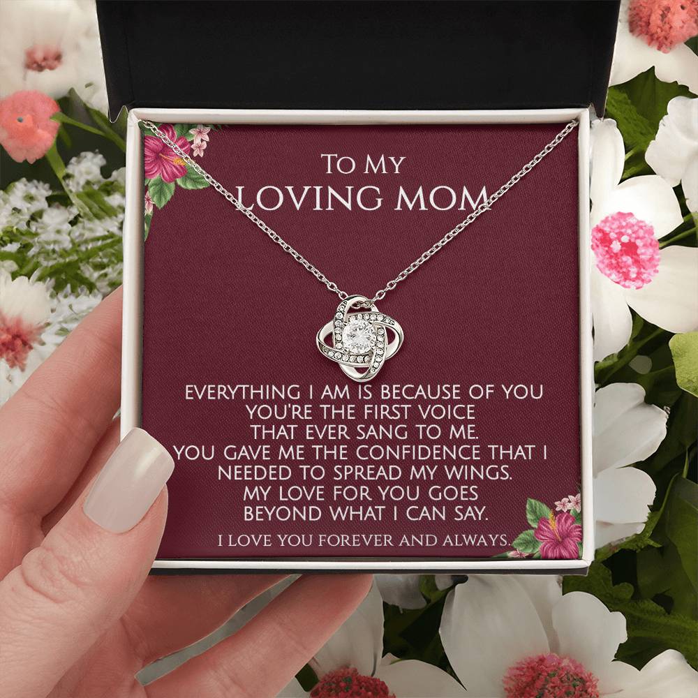 To My Loving Mom Necklace Love Knot Necklace
