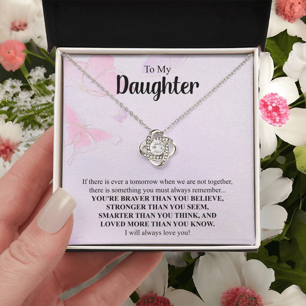 To My Daughter Necklace Gift From Mom Mothers Day Gift For Daughter From Mother Sentimental Jewelry Gifts For Daughter From Mom 5 Love Knot Necklace