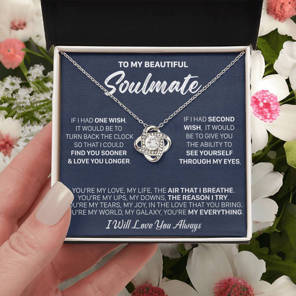 Gift For Your Soulmate - Lux 2 Wish I Breath Love Knot Necklace Love Knot Necklace