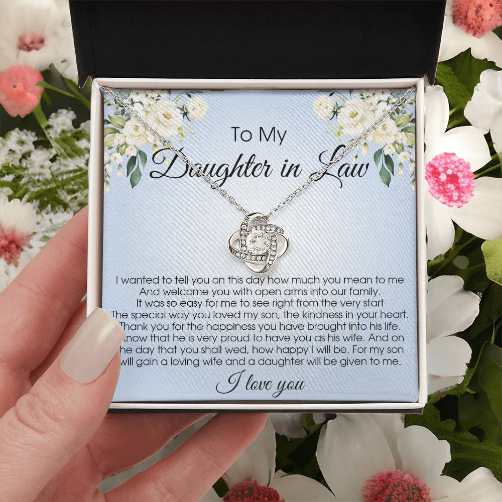 Daughter-In-Law Gift Necklace Wedding Gift Jewelry From Mother-In Law Gift For Bride Love Knot Necklace