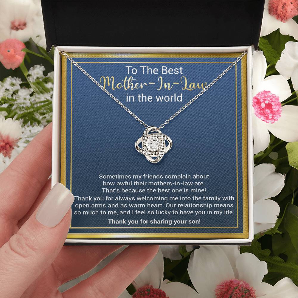 Gift For Mother-In-Law - The Best One - Love Knot Love Knot Necklace