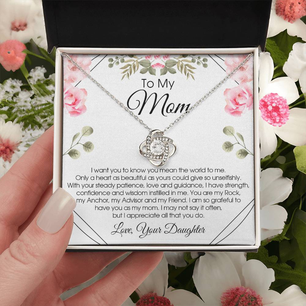 To My Mom Necklace Gift For Mom From Daughter Sentimental Gift For Mother's Day Birthday Anniversary Love Knot Necklace
