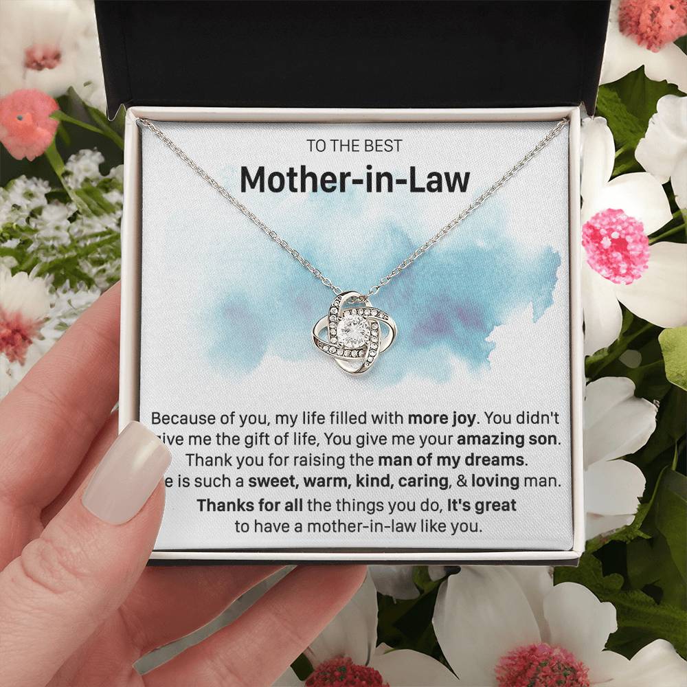 Gift For Mother-In-Law More Joy Sweet Warm Love Knot Necklace Love Knot Necklace