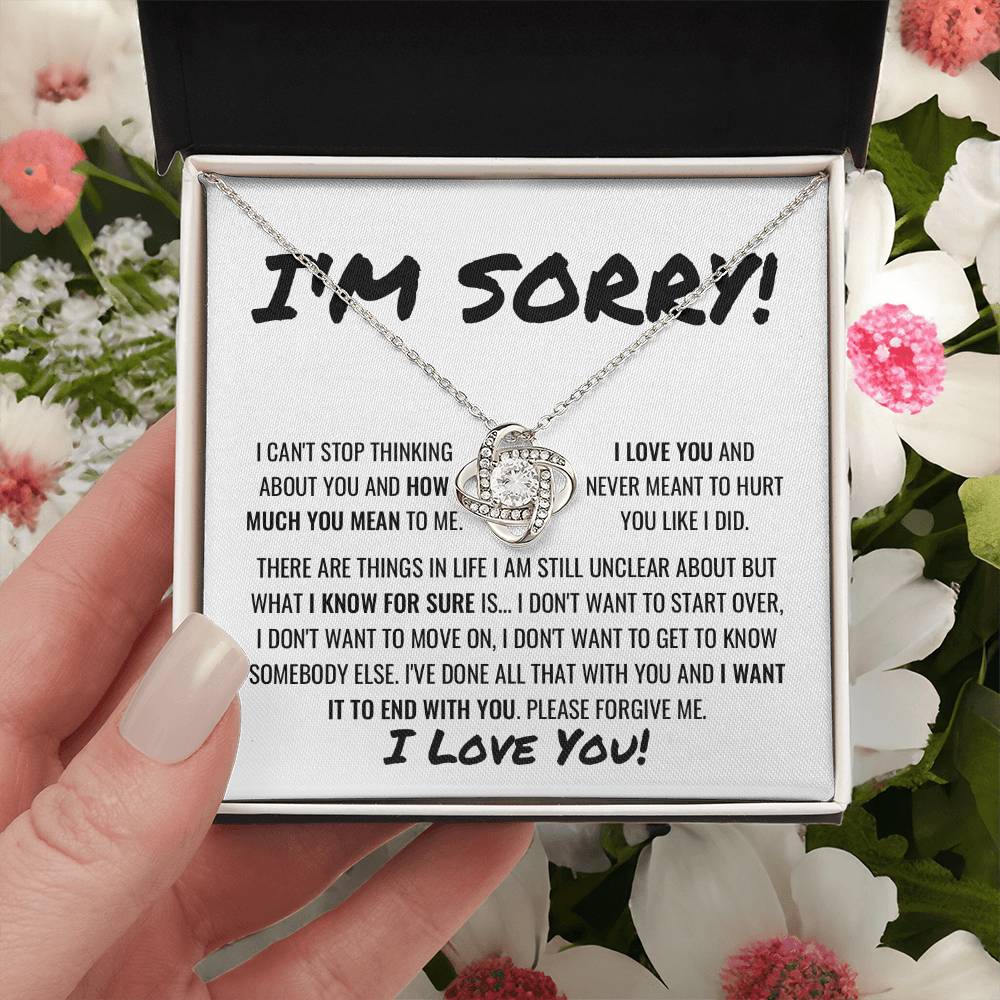 You Are The One Apology Necklace 1 Love Knot Necklace