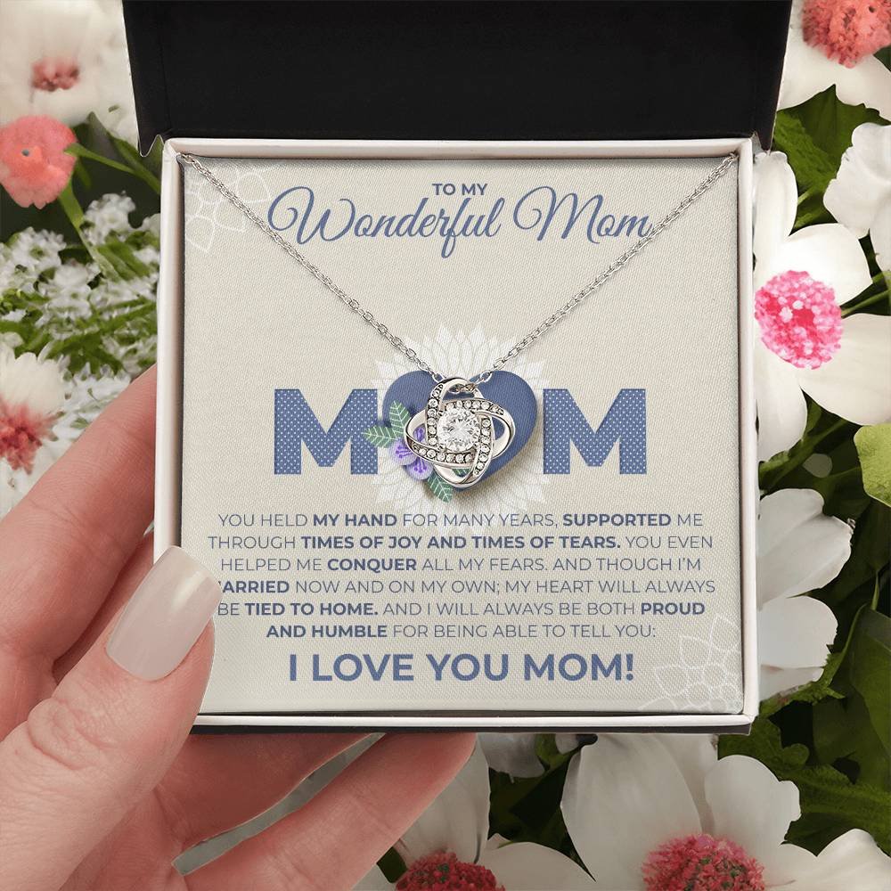 Mom - You Held My Hand Love Knot Necklace