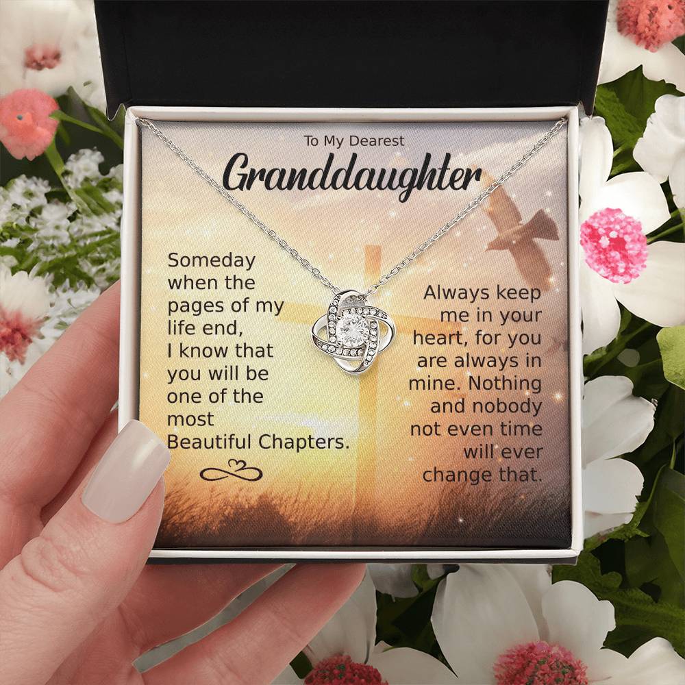To My Dearest Granddaughter Necklace Gift For Granddaughter Granddaughter Birthday Gift Graduation Gift Love Knot Necklace