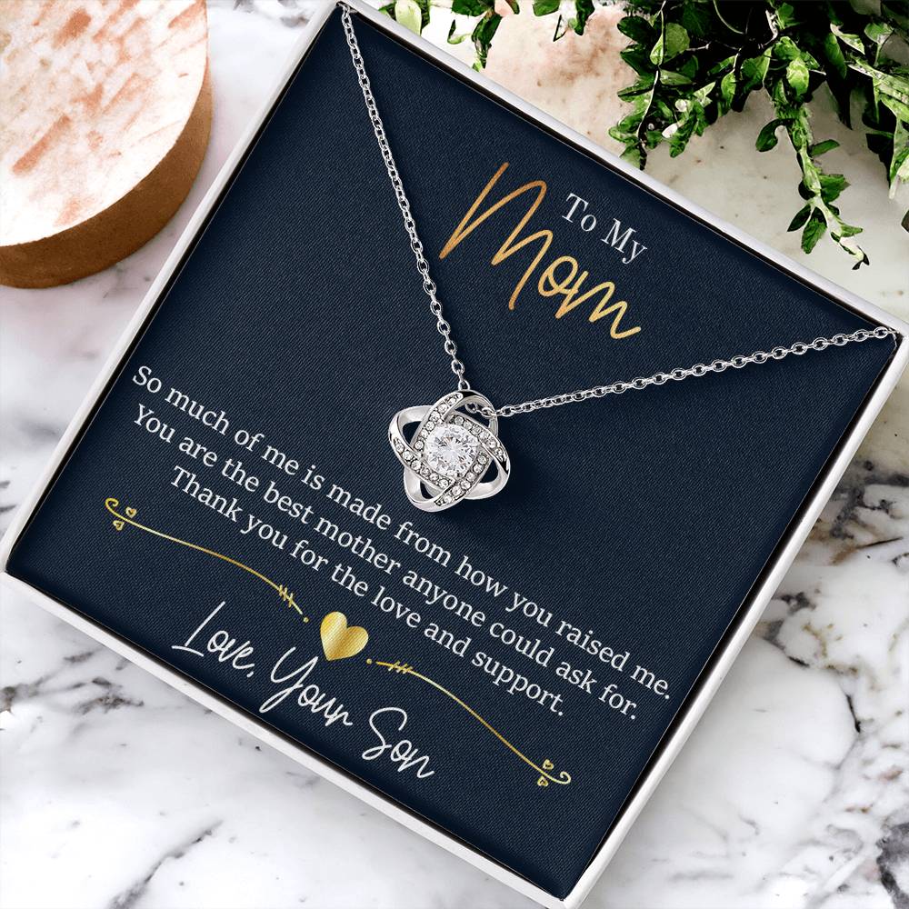 Mom - Thank You - Son 1 Love Knot Necklace