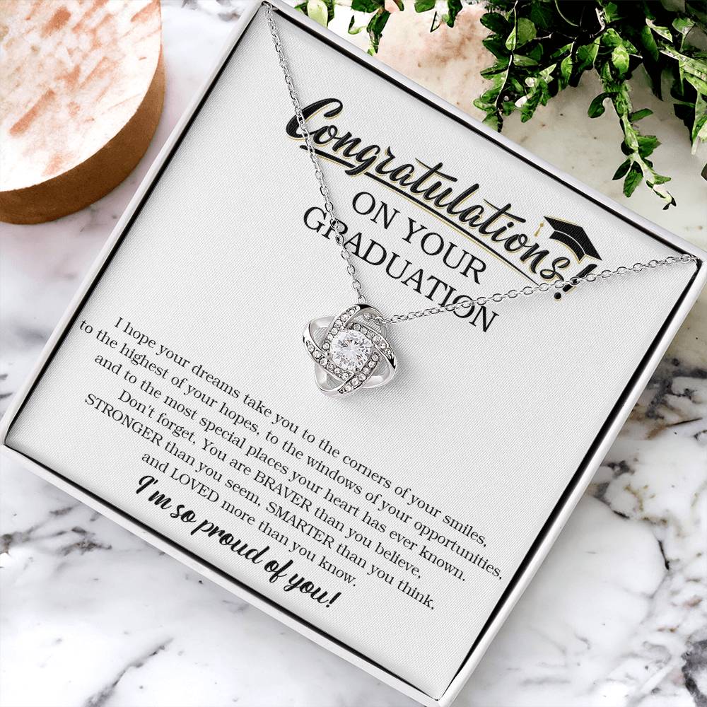 Graduation Gift For Her Graduation Necklace College Graduation Gift For Daughter Class Of 2022 Graduation Jewelry Love Knot Necklace