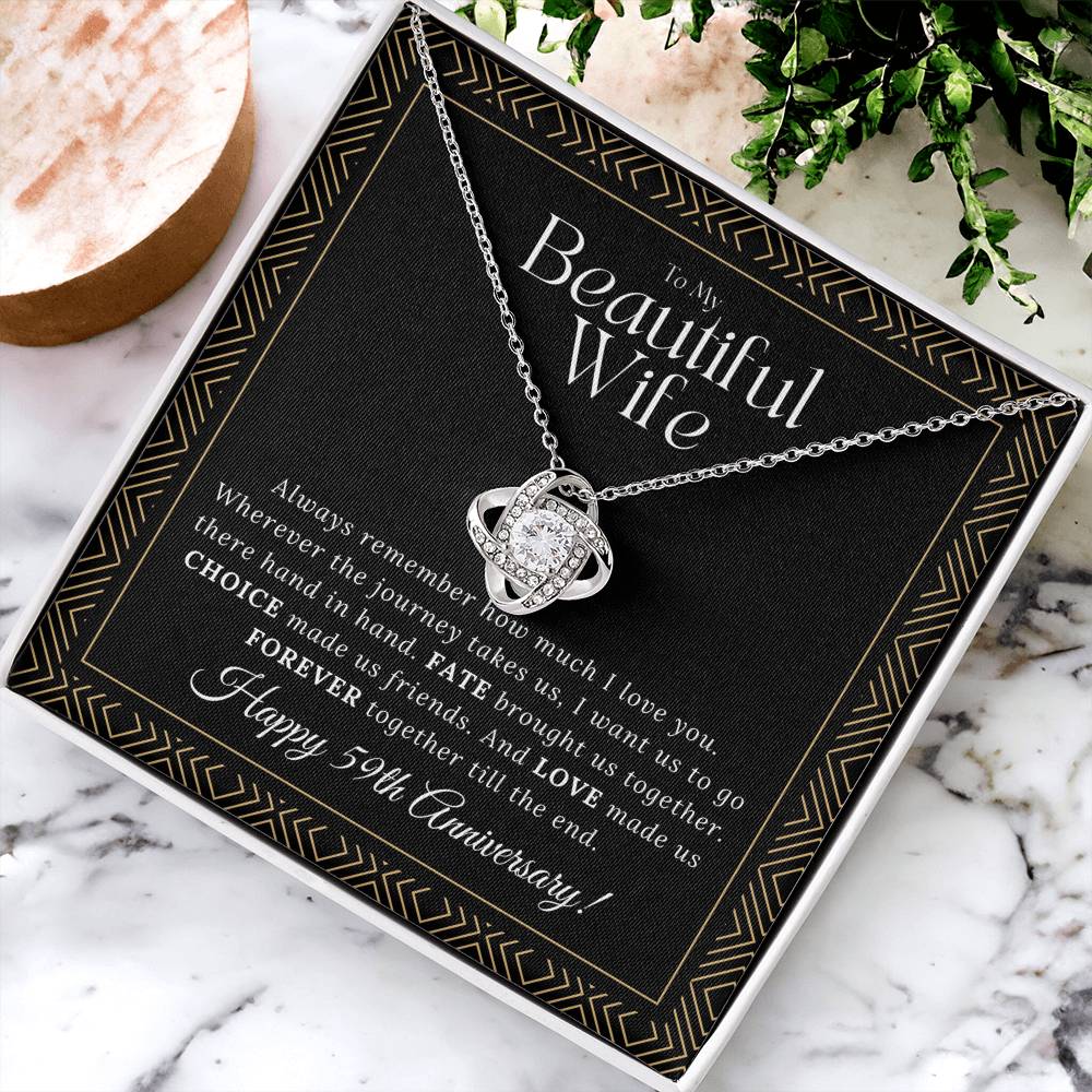 59 Year Anniversary Gift For Wife 59 Year Anniversary Gifts 59 Year Wedding Anniversary Gift Ideas 59Th Wedding Anniversary Gift For Her Love Knot Necklace