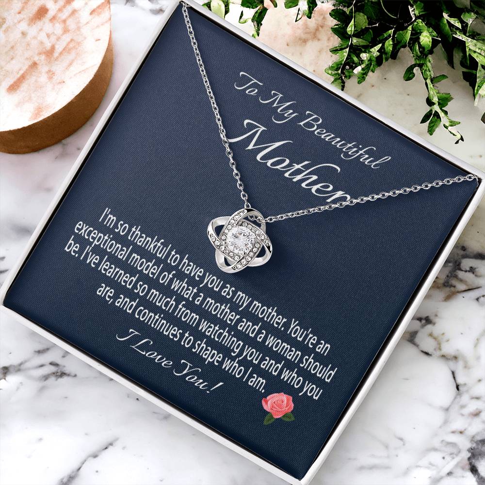 Mothers Day Gift From Daughter Mother's Day Necklace To My Beautiful Mom Necklace Mom Gift From Son Mom Necklace Love Knot Necklace
