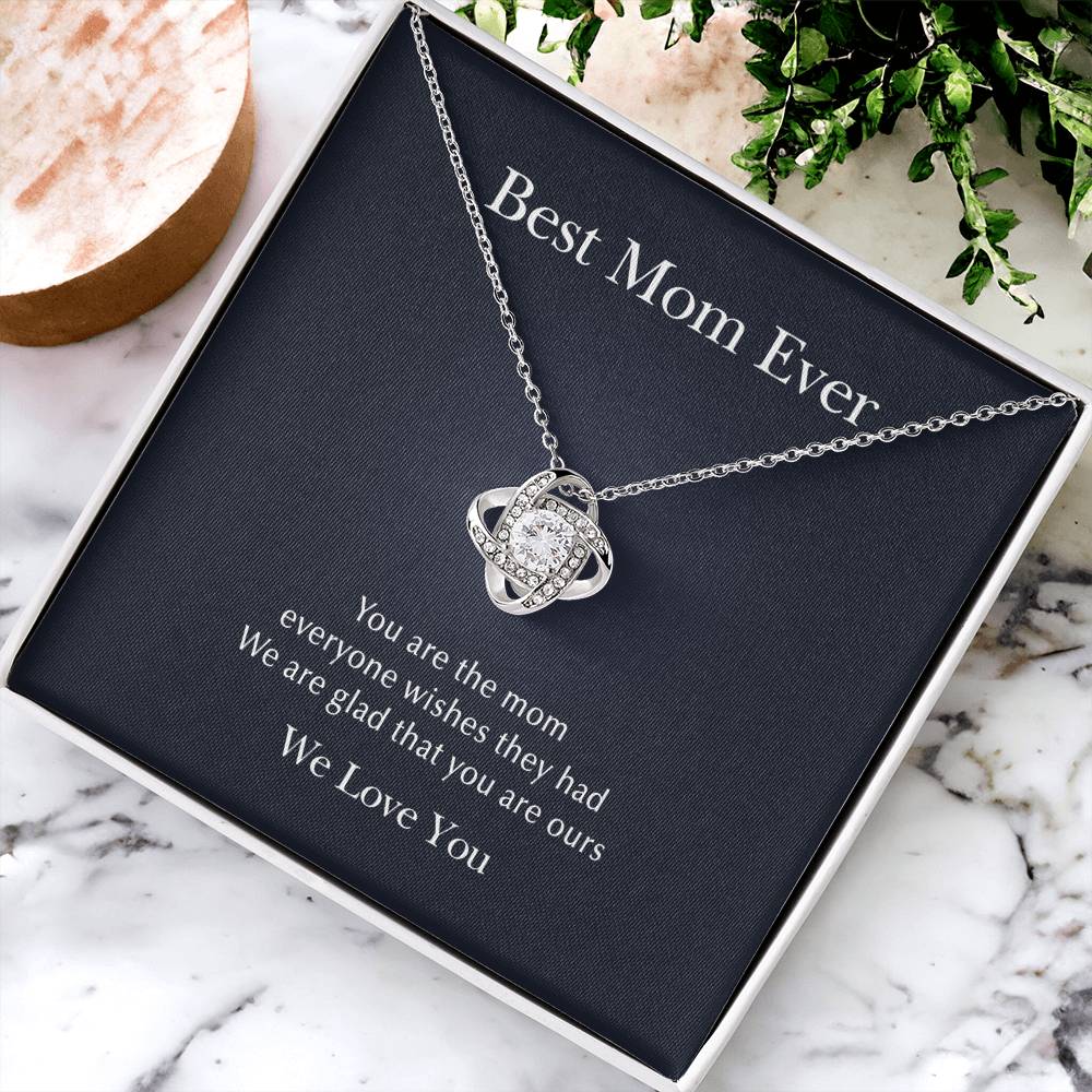 Glad That You Are Ours Love Knot Necklace