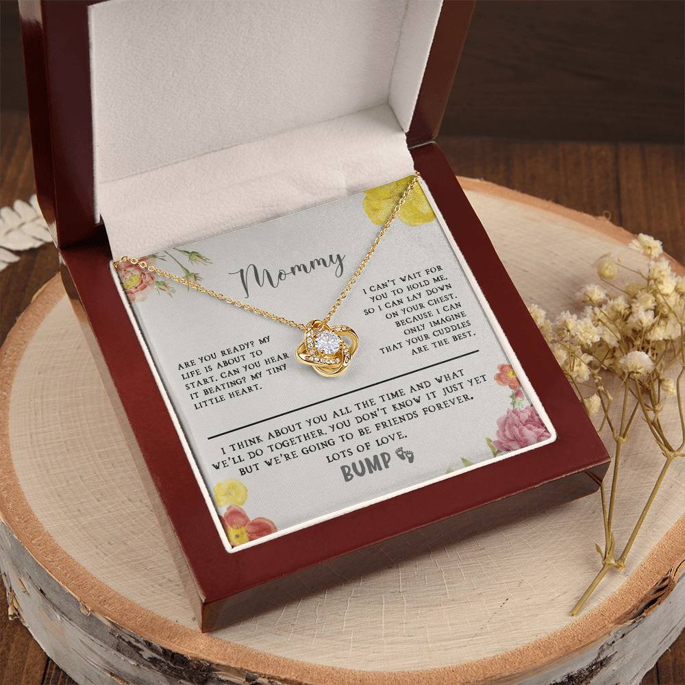 Mommy Are You Ready - Mother's Day Gift Love Knot Necklace