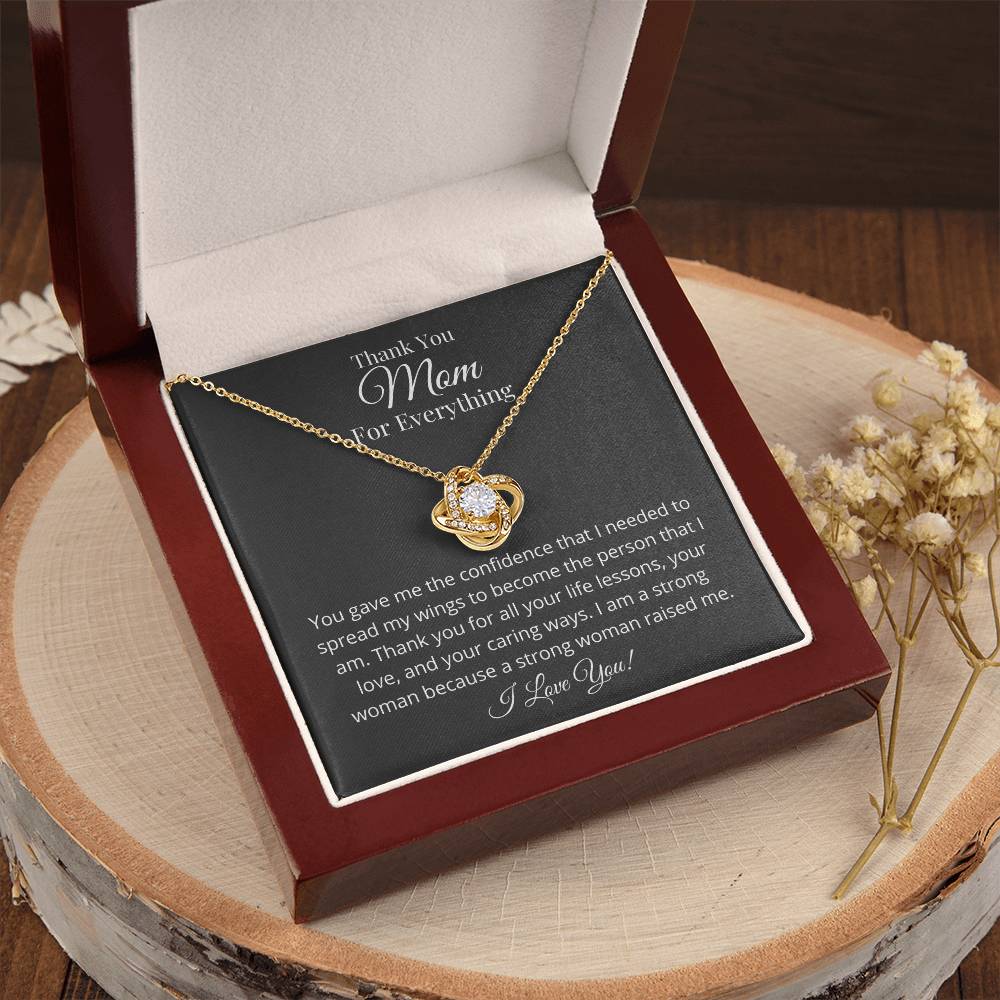 Thank You Mom For Everything Love Knot Necklace