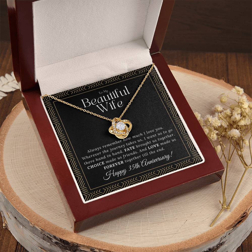 35 Year Anniversary Gift For Wife 35 Year Anniversary Gifts 35 Year Wedding Anniversary Gift Ideas 35Th Wedding Anniversary Gift For Her Love Knot Necklace