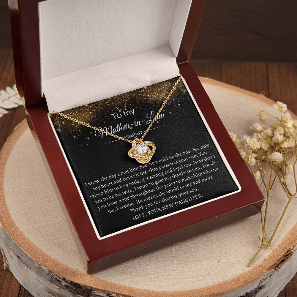 Love Knot Necklace Mother-In-Law - Thank You For Sharing Your Son Love Knot Necklace