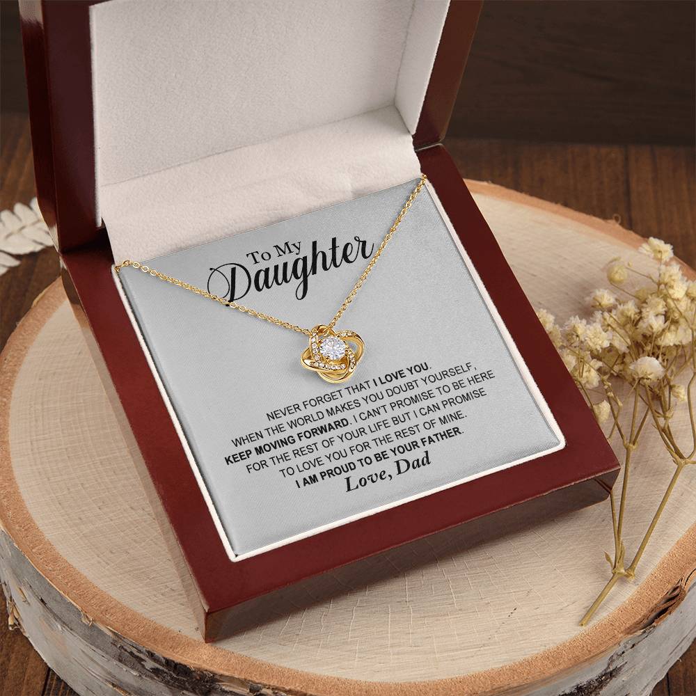 Daughter - Proud To Be Your Father - Love Knot Necklace