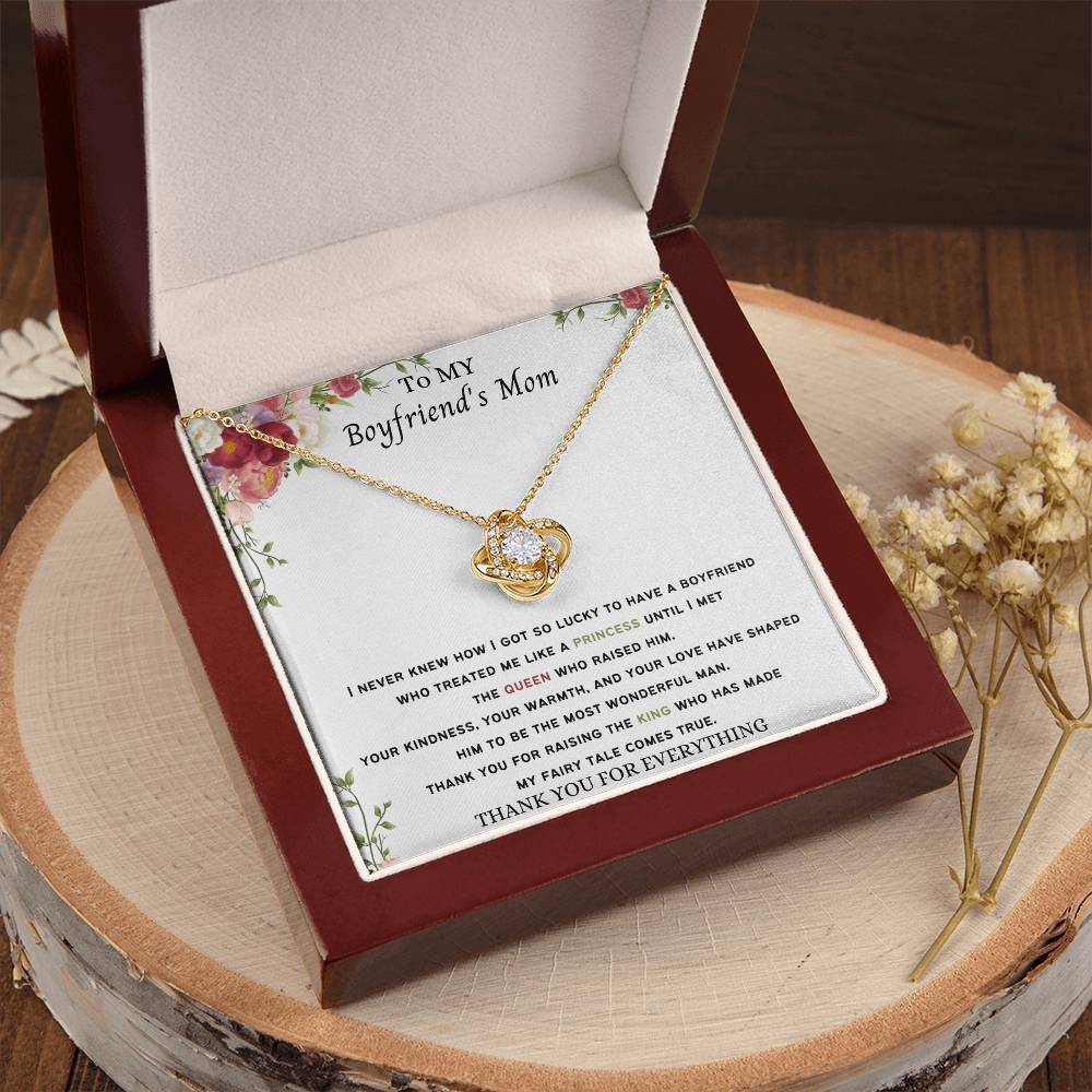 To My Boyfriend's Mom Necklace Love Knot Necklace