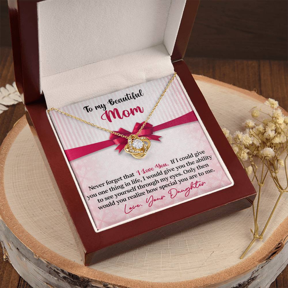 Mom - I Love You Love Knot Necklace