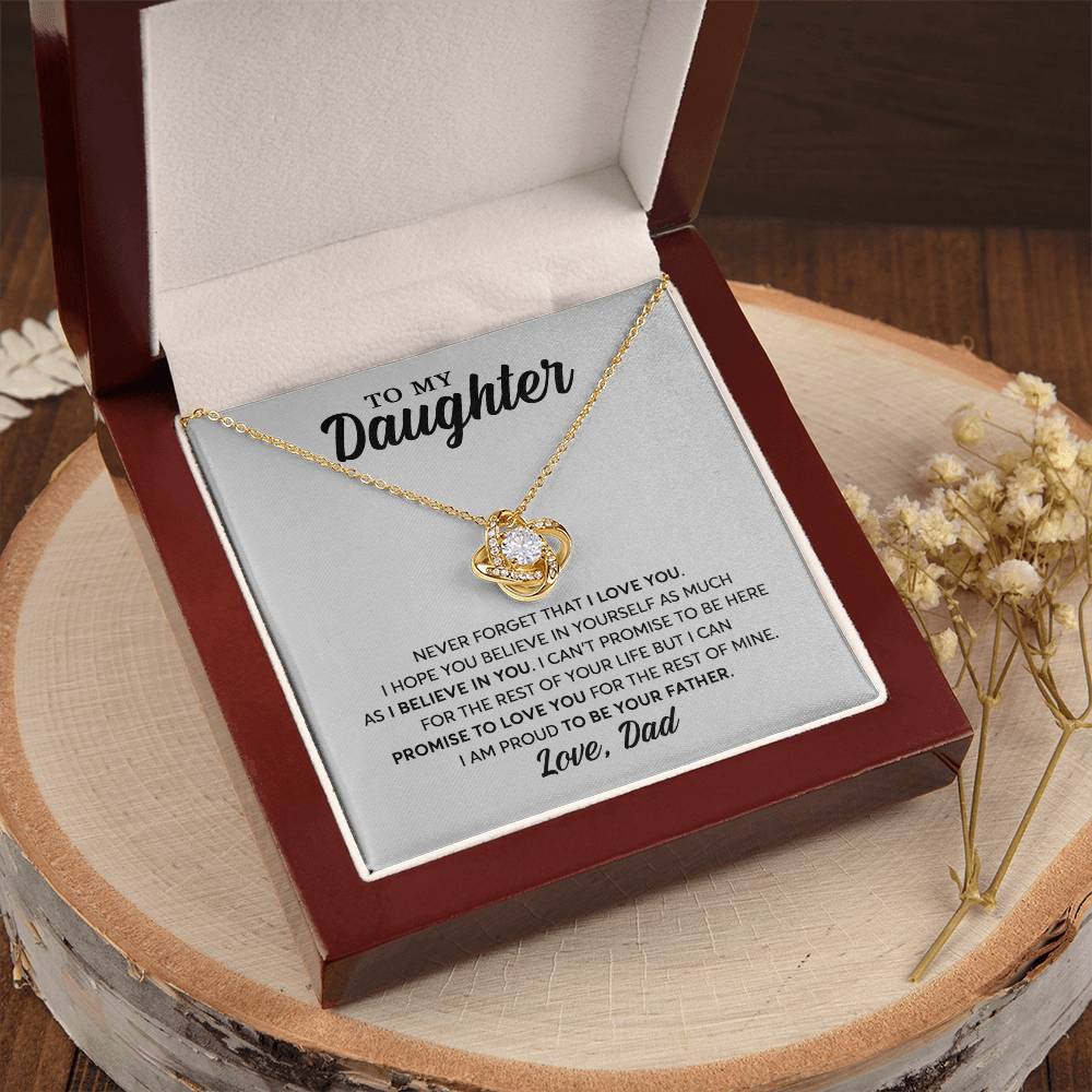 Daughter - Proud To Be Your Father - Necklace Love Knot Necklace