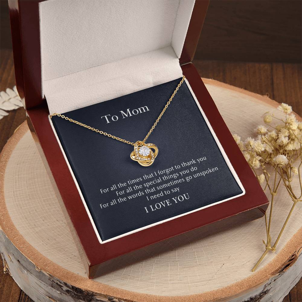 To Mom Love Knot Necklace