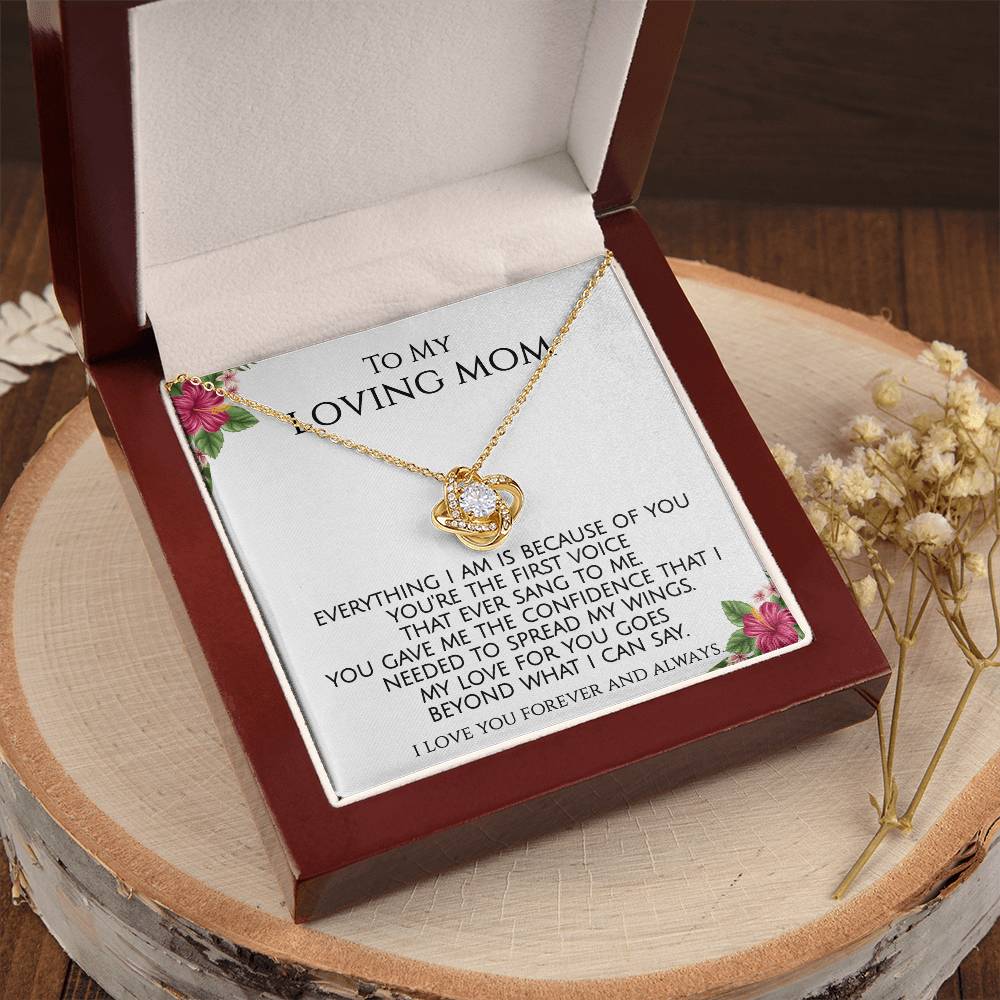 To My Loving Mom Necklace 1 Love Knot Necklace