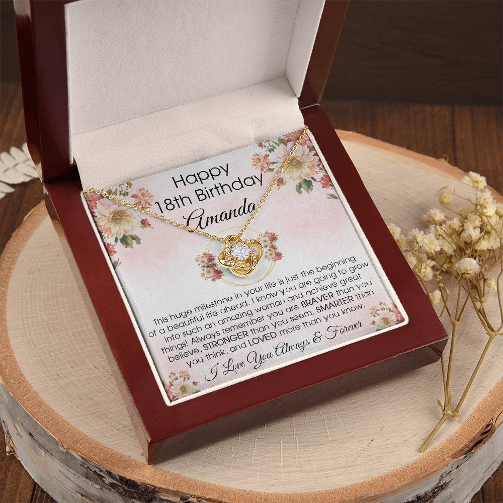 18Th Birthday Gift For Her 18Th Birthday Gift For Daughter 18 Year Old Gift 18 Birthday Gift For Daughter Niece Love Knot Necklace
