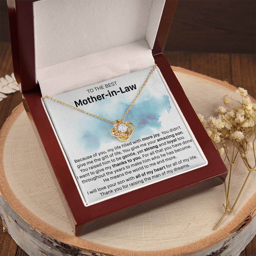 Gift For Mother-In-Law More Joy Be Gentle Love Knot Necklace Love Knot Necklace